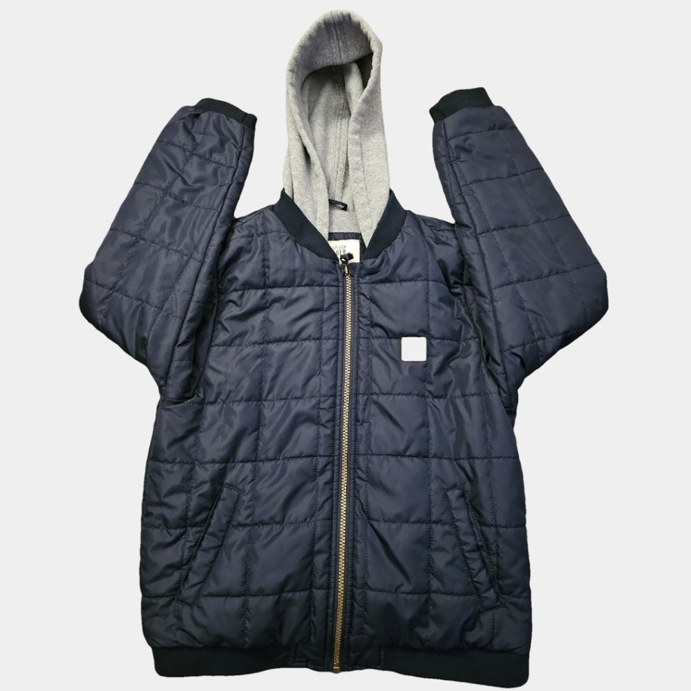 London Fog Supply Midweight Quilted Long Sleeve Hooded Coat Size 10-12 (Boys)